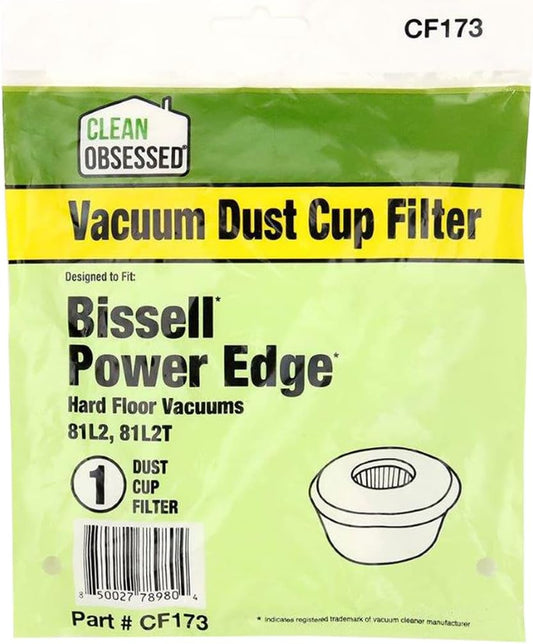 CLEAN OBSESSED REPLACEMENT DUST CUP VACUUM FILTER FOR BISSELL POWER EDGE HARD FLOOR VACUUMS 81L2, 81L2T