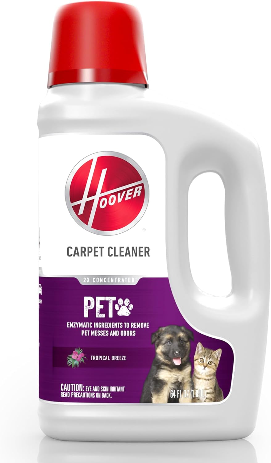 CARPET SHAMPOO SOLUTION FOR HOOVER PET CARPET CLEANER MACHINES, 64 OZ, TROPICAL BREEZE SCENT
