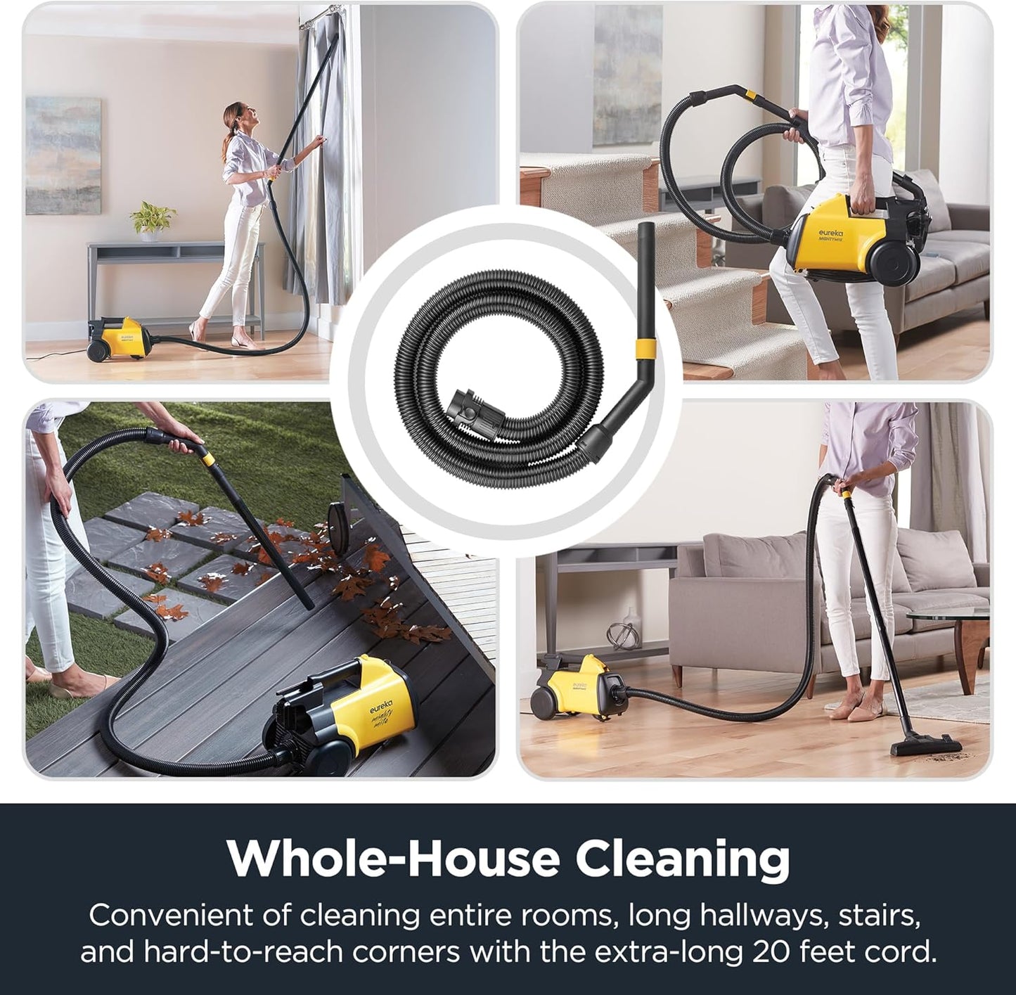 EUREKA 3670M CANISTER VACUUM CLEANER, WITH 5 BAGS, YELLOW