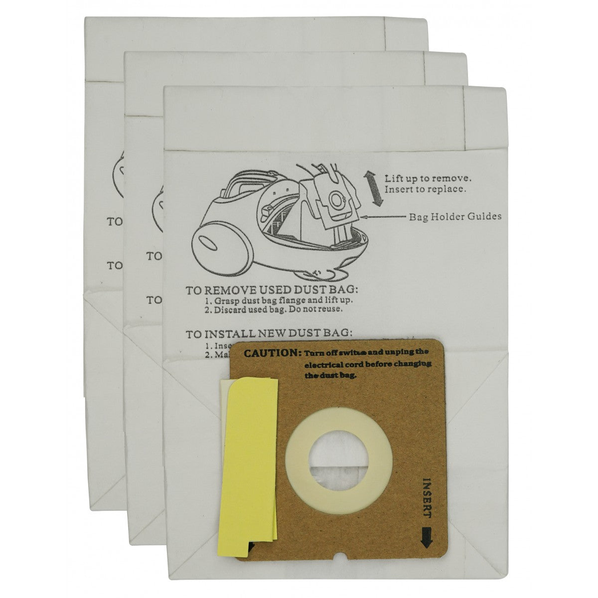 REPLACEMENT VACUUM BAGS DESIGNED TO FIT EUREKA STYLE L CANISTER VACUUMS, PACK OF 3