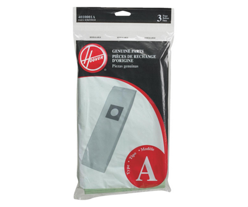 HOOVER BAGS FOR TYPE A VACUUM CLEANERS, PACK OF 3