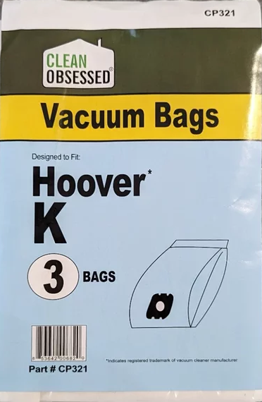 CLEAN OBSESSED REPLACEMENT FOR HOOVER K MICRO PAPER VACUUM BAGS, PACK OF 3