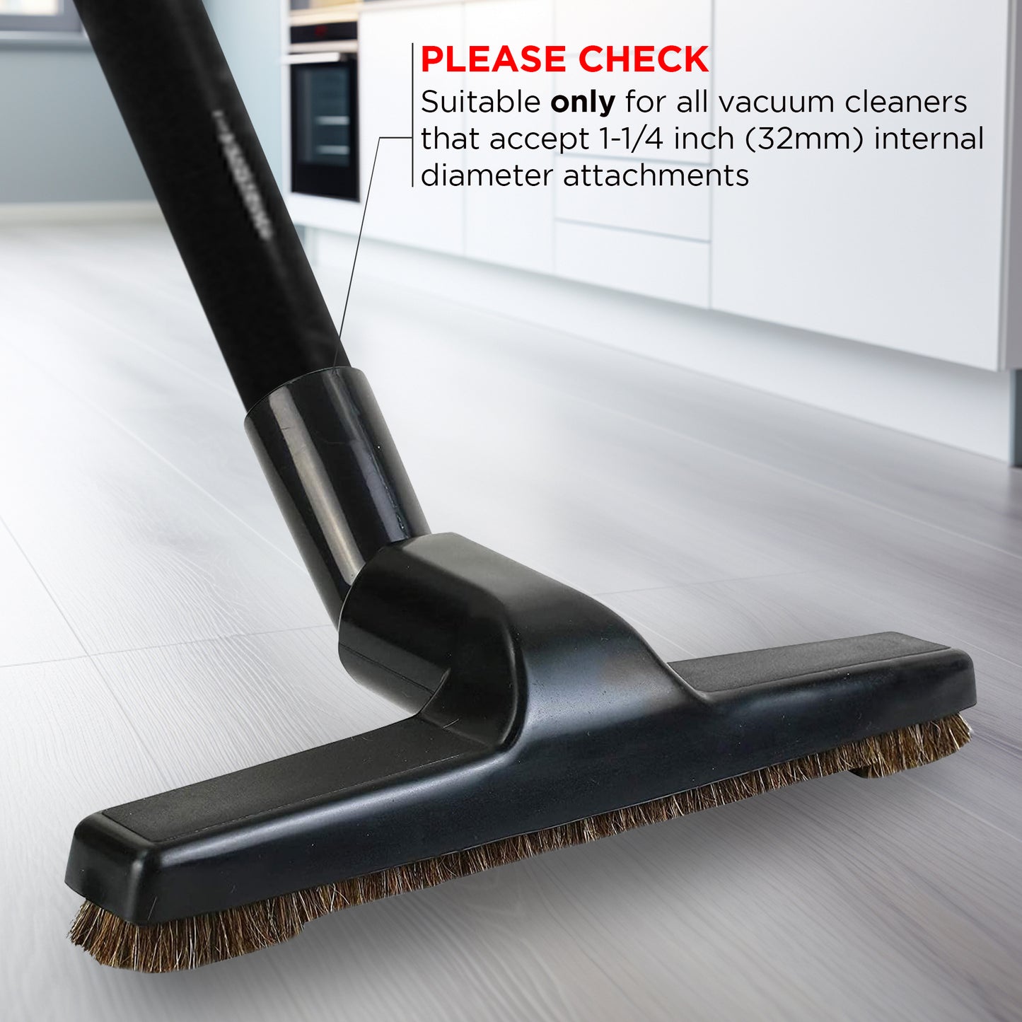 SELGO UNIVERSAL 1 ¼ INCH (32MM) VACUUM CLEANER RUG/FLOOR COMBO TOOL WITH METAL PLATE 10.5" WIDE