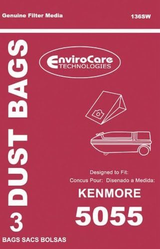 KENMORE VACUUM CLEANER BAGS FOR 50558 SEARS STYLE C OR Q-20-5055, 20-50557 & 20-50558, PACK OF 3