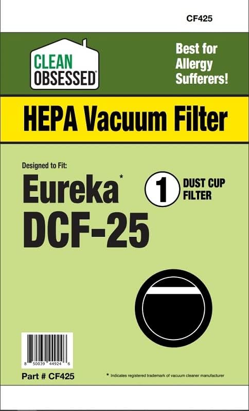 CLEAN OBSESSED REPLACEMENT HEPA DUST CUP VACUUM FILTER FOR EUREKA DCF-25