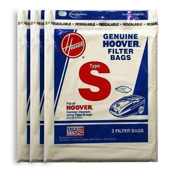 HOOVER TYPE S VACUUM CLEANER BAGS, PACK OF 9