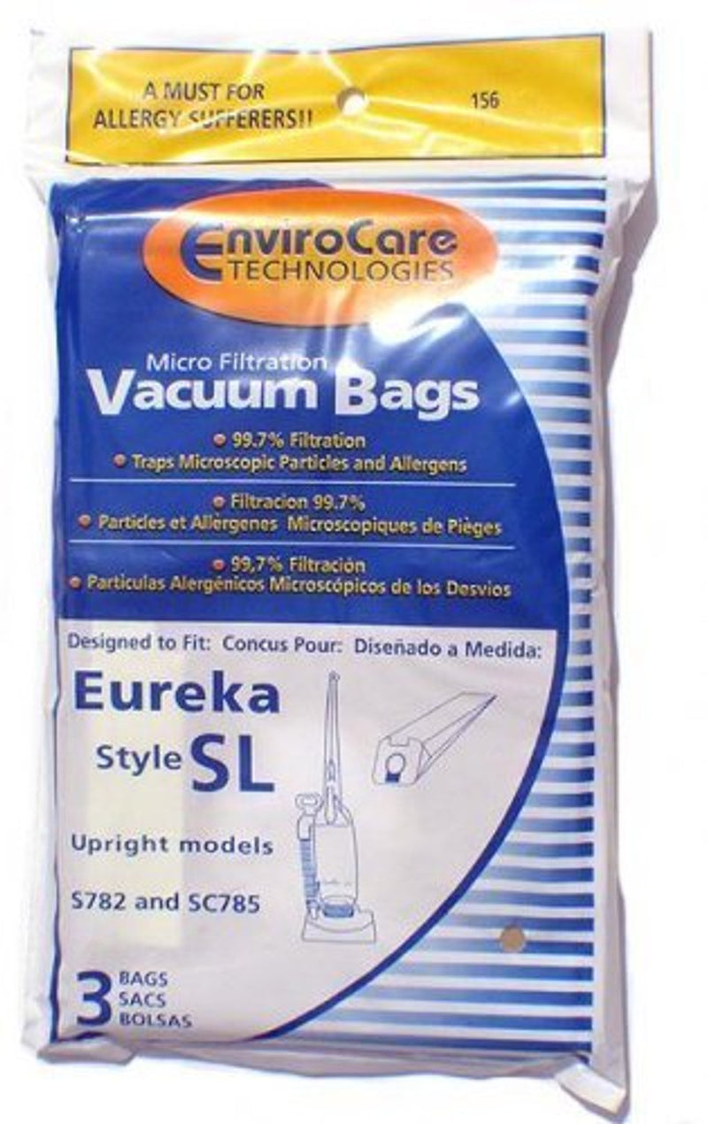 ENVIROCARE REPLACEMENT MICROFILTRATION VACUUM CLEANER BAGS  FOR EUREKA STYLE SL, PACK OF 3