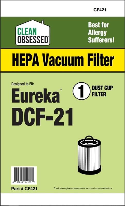 CLEAN OBSESSED REPLACEMENT WASHABLE VACUUM FILTER FOR EUREKA DCF-21