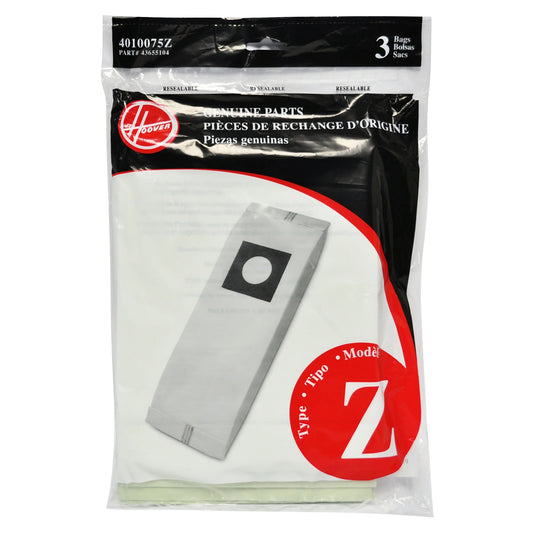 HOOVER TYPE Z FILTER BAGS, PACK OF 3