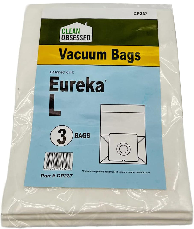 CLEAN OBSESSED REPLACEMENT FOR EUREKA TYPE L MICRO PAPER BAGS, PACK OF 3