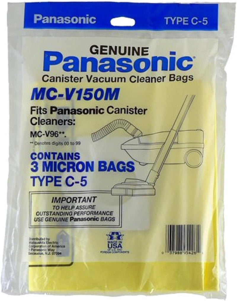 REPLACEMENT MC-V150M BAG FOR PANASONIC CANISTER, PACK OF 3