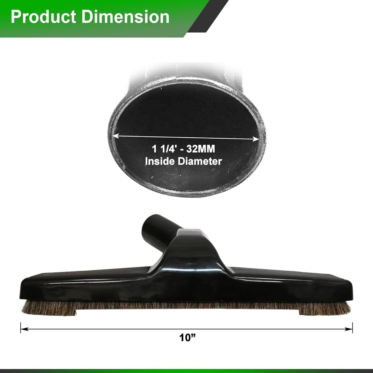 SELGO UNIVERSAL 1 ¼ INCH (32MM) BLACK VACUUM CLEANER FLOOR BRUSH 10" WIDE