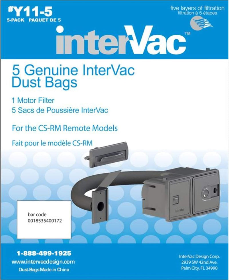 REPLACEMENT GENUINE INTERVAC VACUUM CLEANER DUST BAGS FOR CSRM MODELS, PACK OF 5