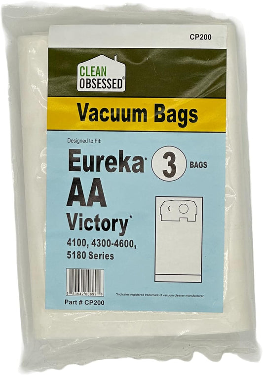 CLEAN OBSESSED REPLACEMENT MICRO PAPER VACUUM FOR EUREKA TYPE AA, PACK OF 3