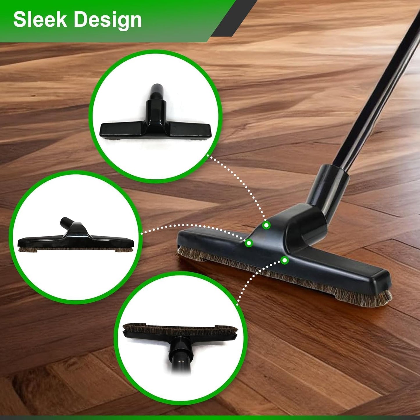 SELGO UNIVERSAL 1 ¼ INCH (32MM) BLACK VACUUM CLEANER FLOOR BRUSH 10" WIDE