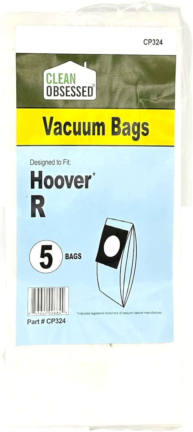 CLEAN OBSESSED REPLACEMENT FOR HOOVER R MICRO PAPER VACUUM BAGS, PACK OF 5