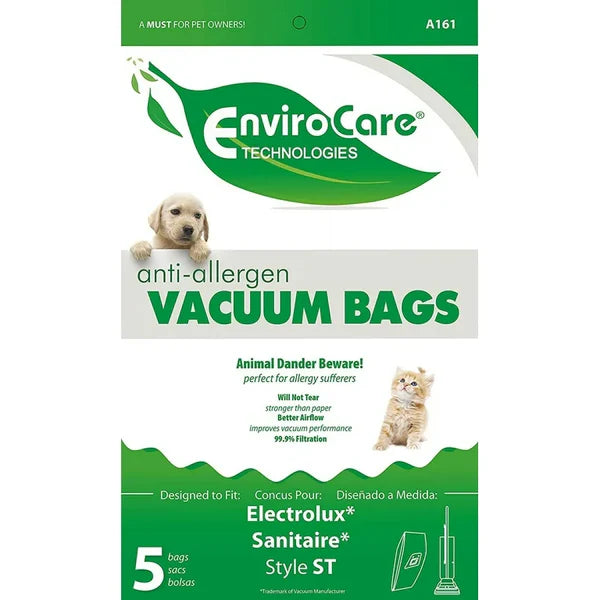 ENVIROCARE REPLACEMENT VACUUM BAG FOR ELECTROLUX, SANITAIRE, EUREKA STYLE ST, PACK OF 5