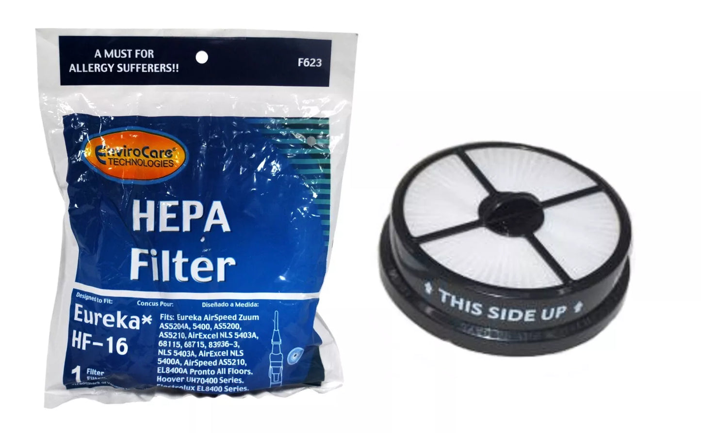 ENVIROCARE HF-16 HEPA FILTER REPLACEMENT FOR EUREKA HOOVER ELECTROLUX UPRIGHT VACUUM 68115 68115A 68715 FITS ENDEAVOR NLS 5400A, AIREXCEL NLS 5403A, AIRSPEED ZUUM AS5203A AS5204A AS5200 SERIES, PACK OF 1