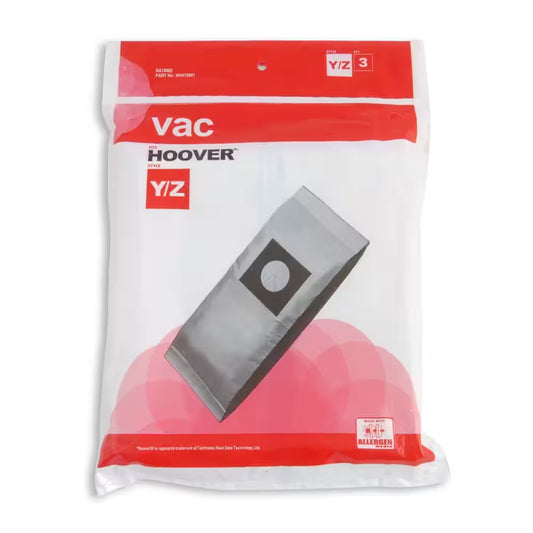 HOOVER BAGS FOR STYLE Y/Z VACUUM CLEANERS, PACK OF 3